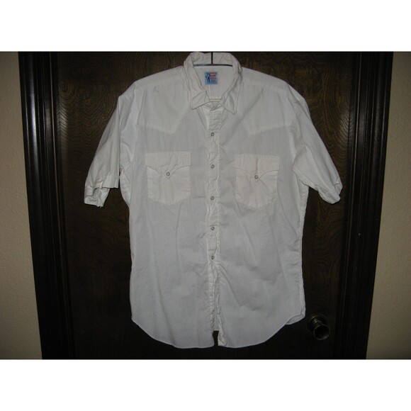 Mens Levis White Pearl Snap Western Shirt BIG E Saddlemans Label RARE SEE DESC - Picture 1 of 7